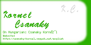 kornel csanaky business card